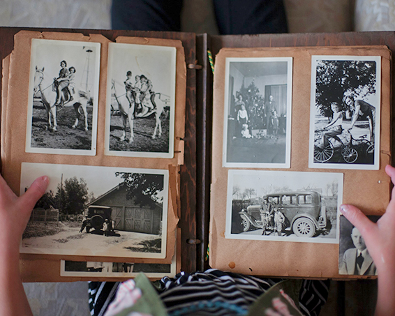 book filled with old photos