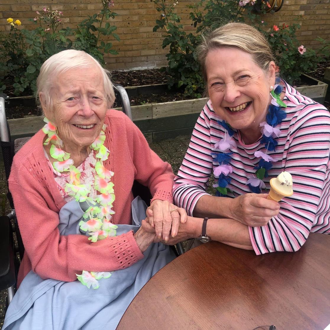 residents with an ice cream at our fete