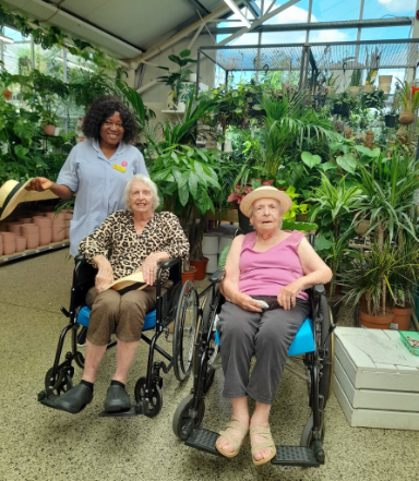 residents at garden centre